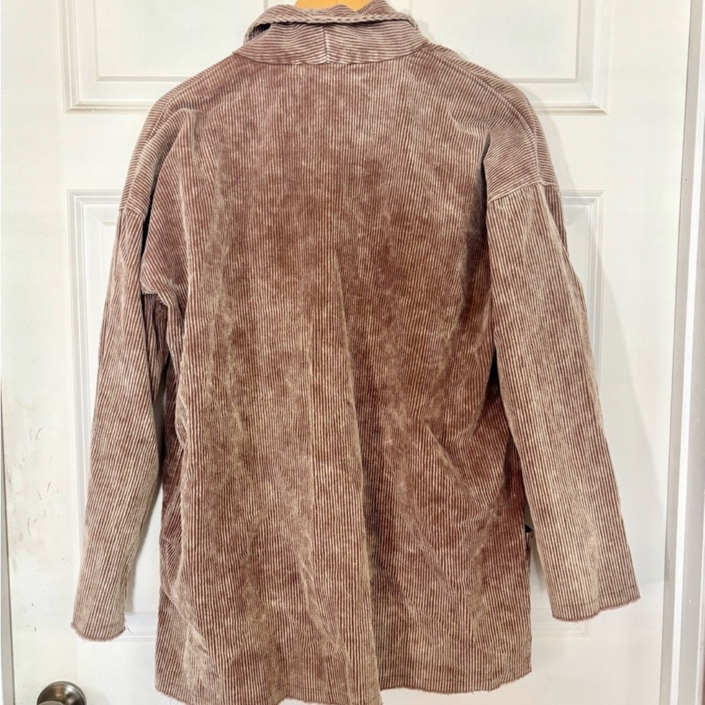 POL Oversized Open Raw Hem Corduroy Blazer Size Large - Picture 3 of 13